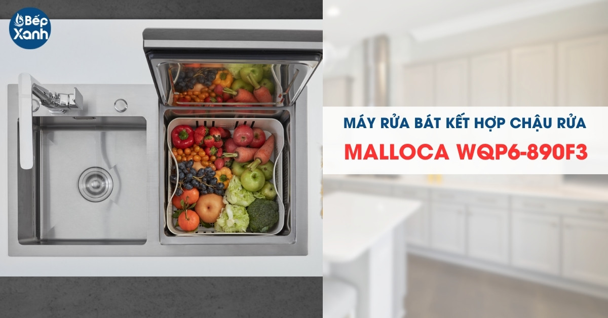 Malloca WQP6-890F3 có chức năng rửa rau củ quả bằng sóng siêu âm hiện đại