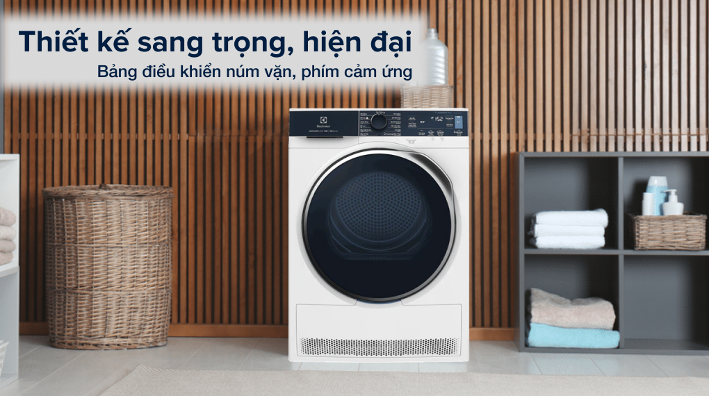 Máy sấy bơm nhiệt Electrolux 9 kg EDH903R9WB - Thiết kế sang trọng, hiện đại Máy sấy bơm nhiệt Electrolux 9 kg EDH903R9WB - Thiết kế sang trọng, hiện đại