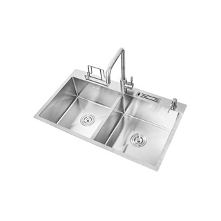 Chậu rửa chén bát 2 hố đều giao thớt inox 304 8245DGC