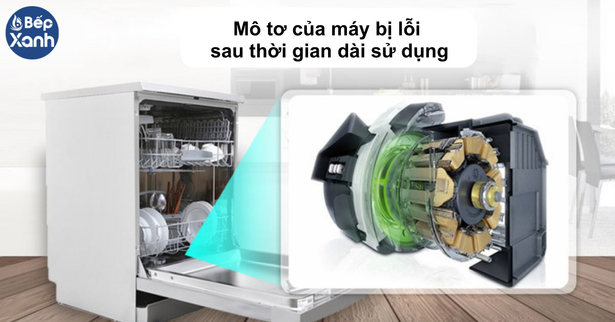 Máy rửa bát Bosch kêu to do mô tơ bị lỗi