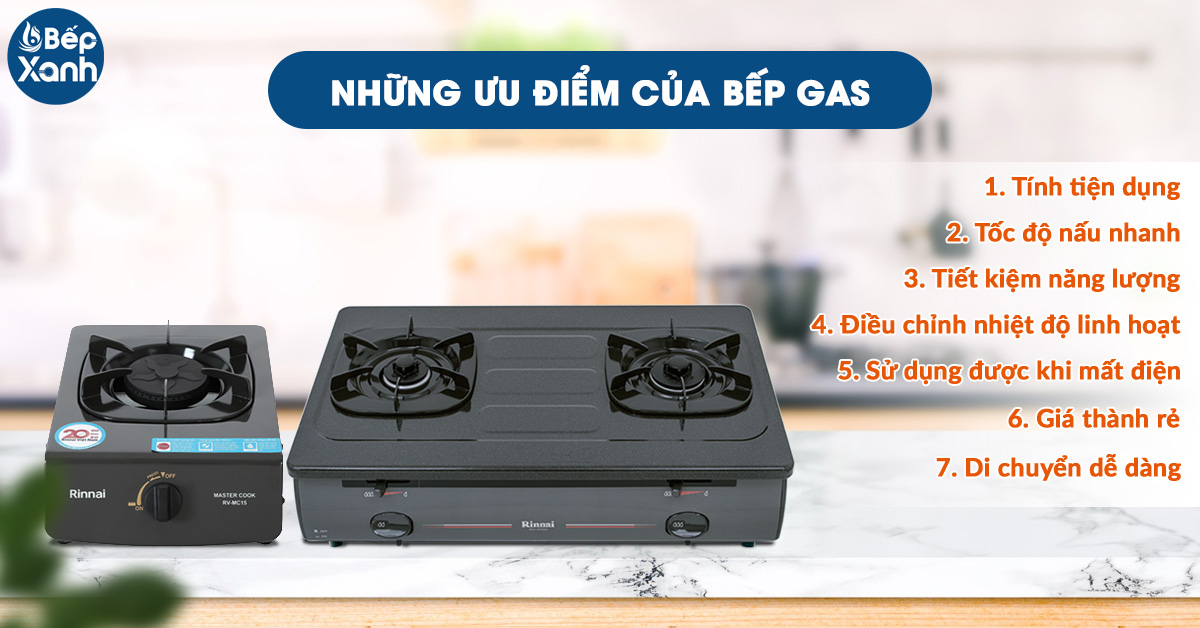 Những ưu điểm của bếp Gas