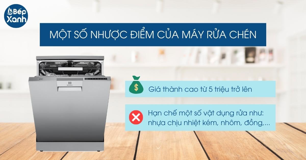 nhược điểm máy rửa chén