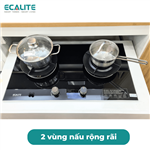 Bếp gas âm 2 vùng nấu Ecalite EG-XD28046LCD, hẹn giờ cảm ứng LCD