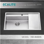 Chậu rửa chén 1 hộc lớn Vision Manual Sink Ecalite ESD-8650HS