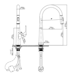 Vòi rửa chén nóng lạnh dây rút Pull-out Ecalite EF-K569BR