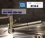 Vòi rửa chén nóng lạnh Malloca K110-S / Inox 304, có dây rút