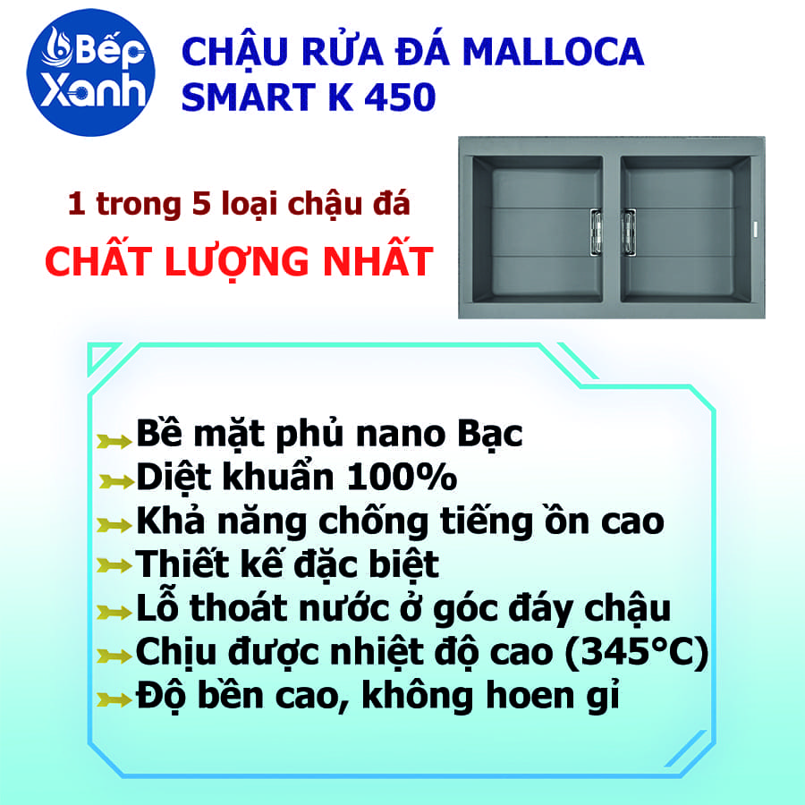 Chậu rửa đá Malloca SMART K450