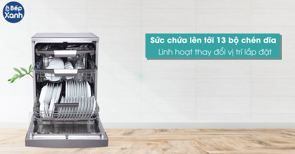 Máy rửa bát Eurosun SMS78EU12ES sức chứa 13 bộ chén dĩa tiêu chuẩn Châu Âu