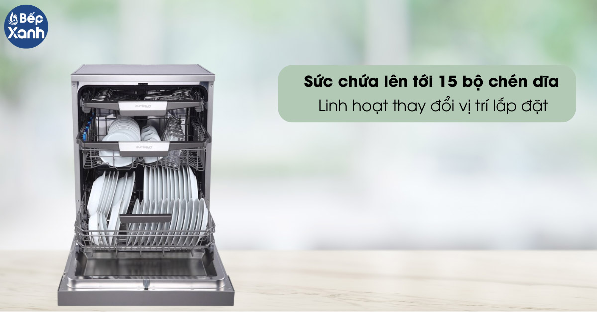 Máy rửa bát Eurosun SMS80EU16E sức chứa 15 bộ