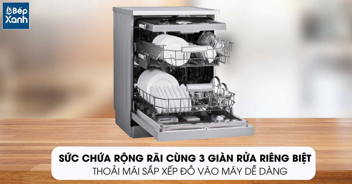 Sức chưa rộng rãi của máy rửa chén Malloca MDW14-S10TFT