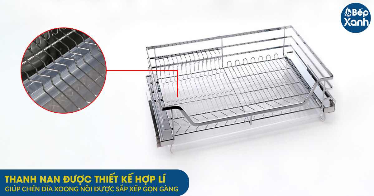 Thanh nan của kệ xoong nồi bát đĩa EP70 được thiết kế hợp lí