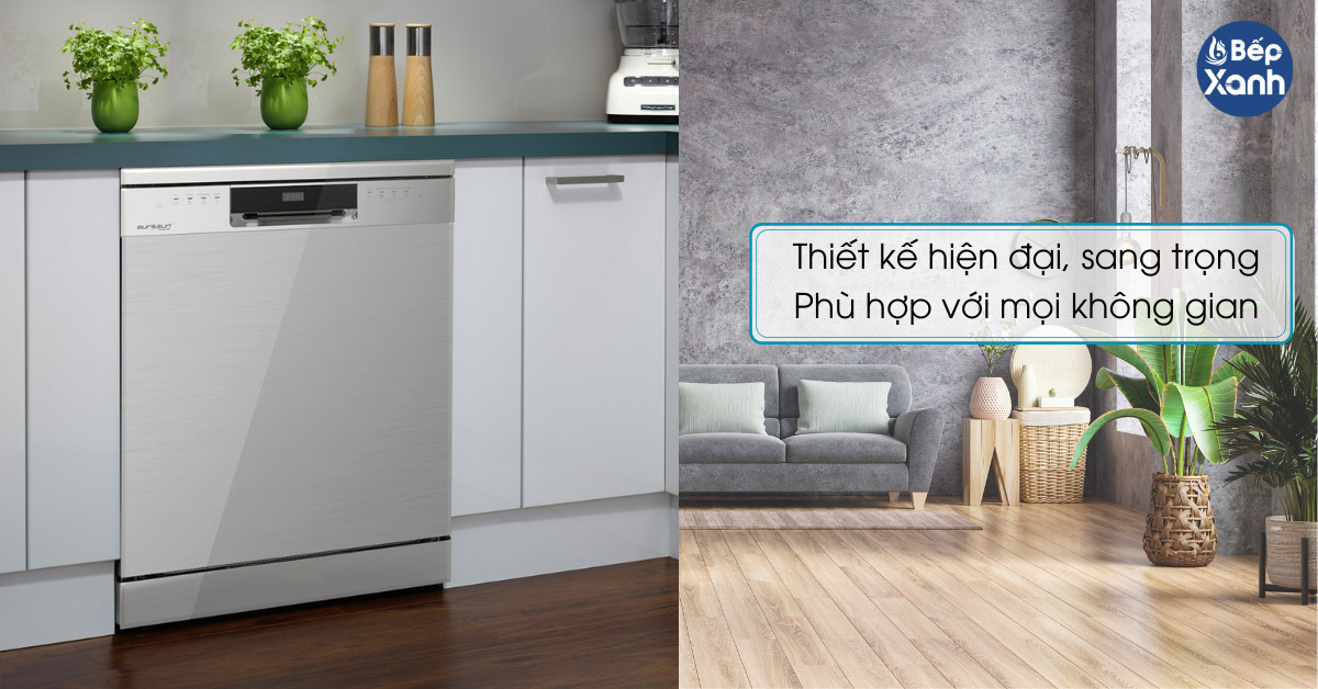 Máy rửa bát Eurosun SMS78EU12ES thiết kế hiện đại, phù hợp