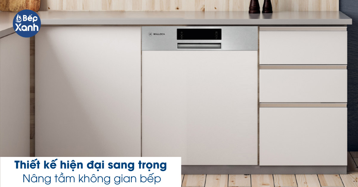Thiết kế hiện đại sang trọng của máy rửa chén Malloca