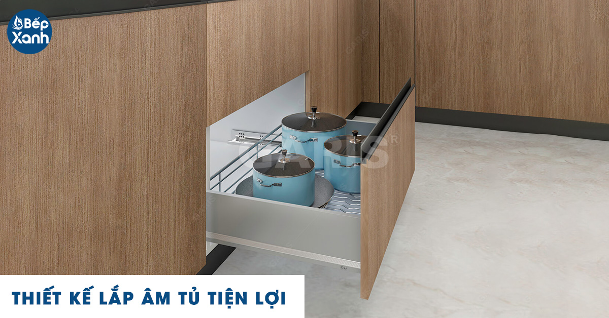 Kệ xoong nồi nan hình Oval Garis MP02. 70V thiết kế lắp âm tủ