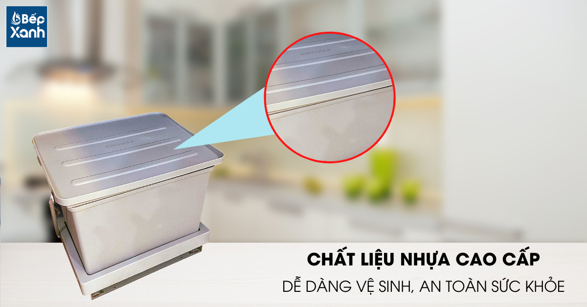 Thùng rác ngăn mùi Eurogold E006 chất liệu