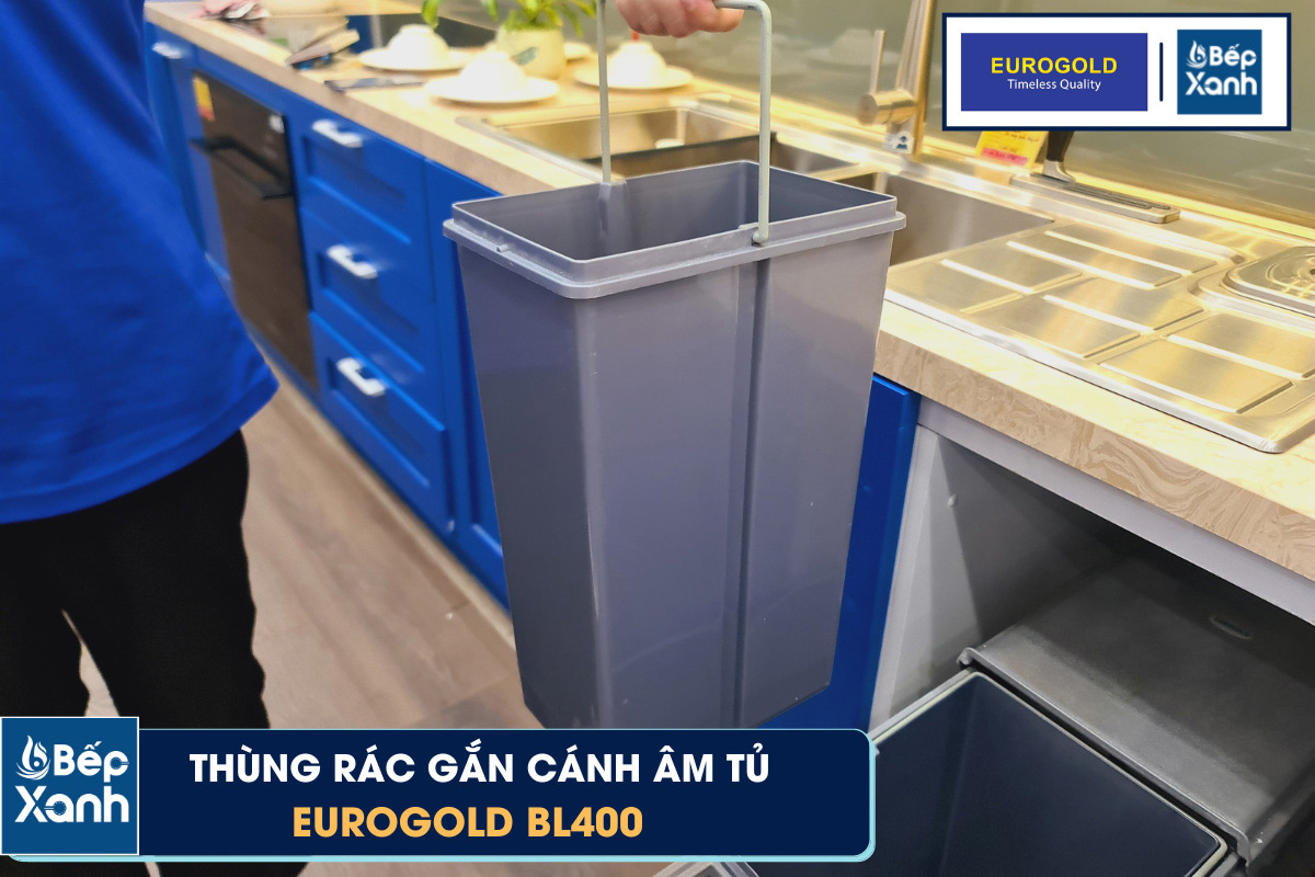 Thùng rác âm tủ Eurogold BL400 ngăn đựng rác có thể tháo rời