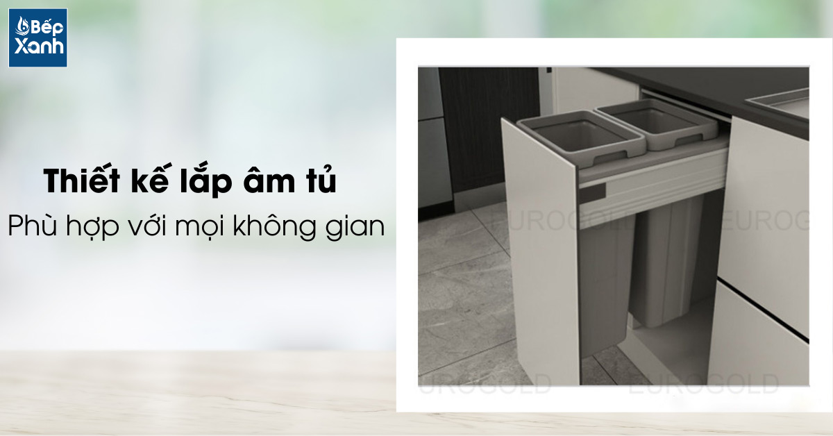 Thùng rác lắp âm tủ Eurogold BA400 thiết kế