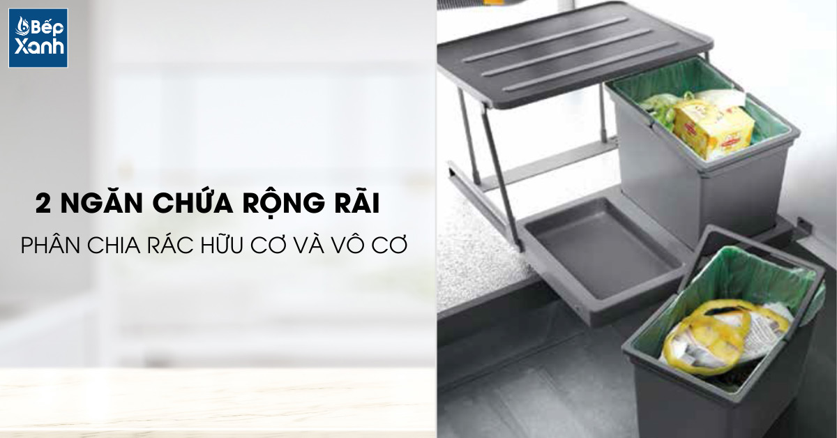 Thùng rác ngăn mùi Eurogold E008 2 ngăn chứa