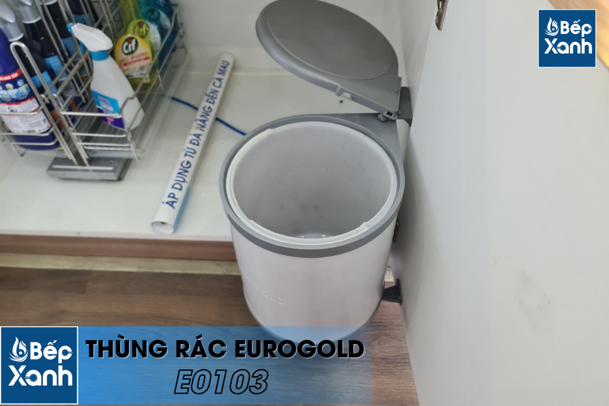 Thùng rác tròn gắn cánh âm tủ Eurogold E0103
