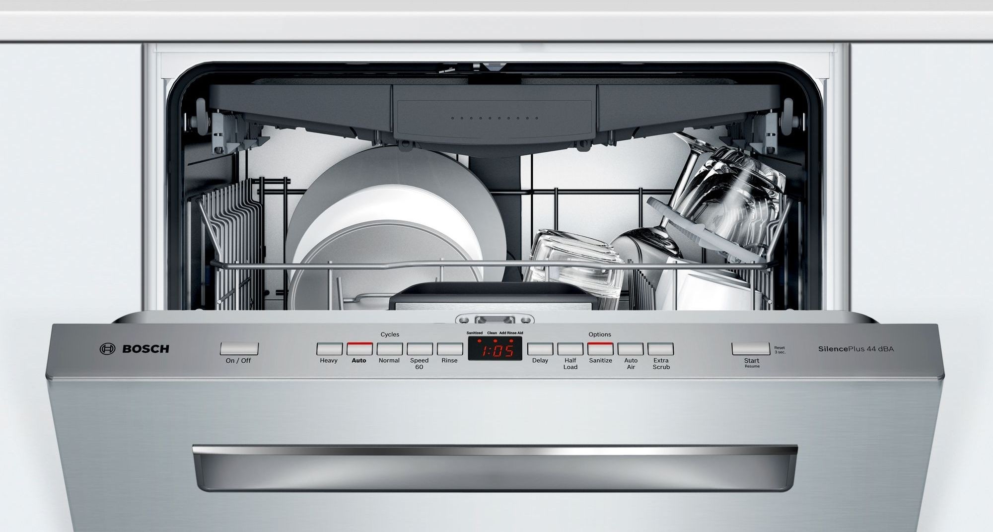 máy rửa chén bosch vói tính năng tự hé cửa