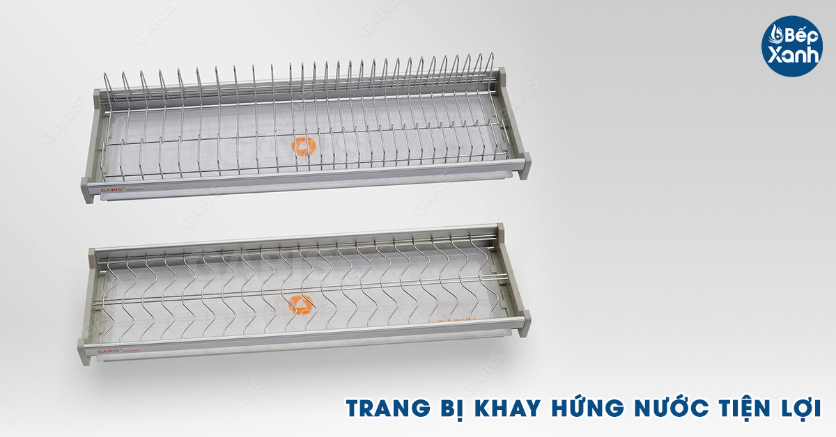 Kệ Bát Đĩa Cố Định Garis GB04.90C trang bị khay hứng nước tiện lợi