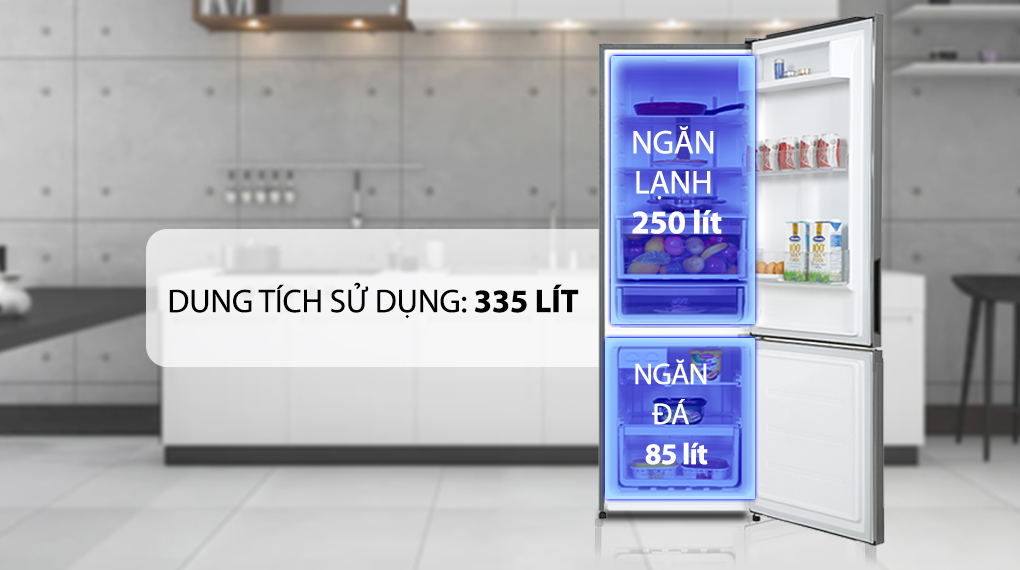Tủ lạnh Electrolux Inverter 335 Lít EBB3702K-A - Ngăn lạnh và ngăn đá