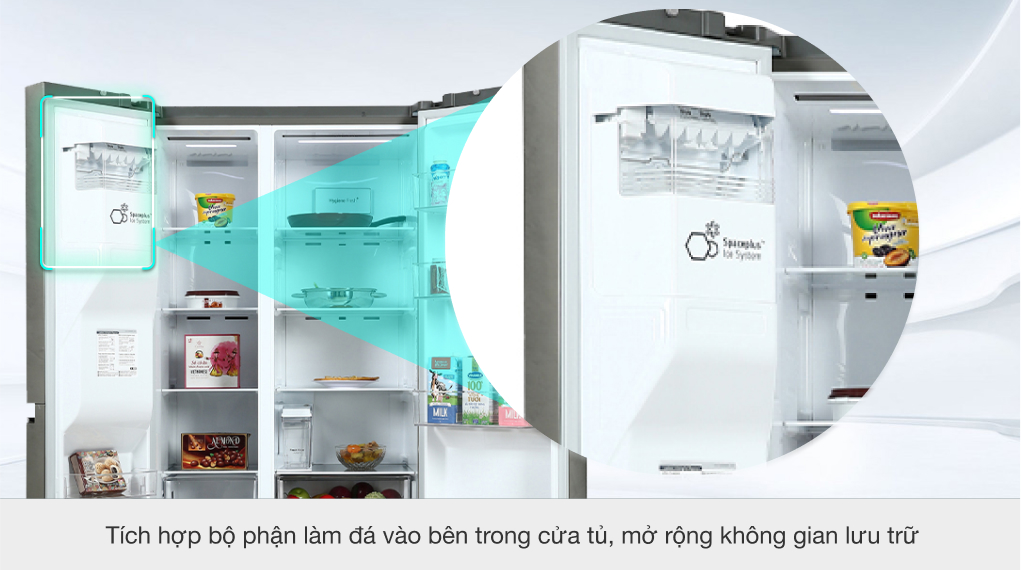 Tủ lạnh LG Inverter 635 Lít GR-D257JS - Ngăn đá tinh gọn