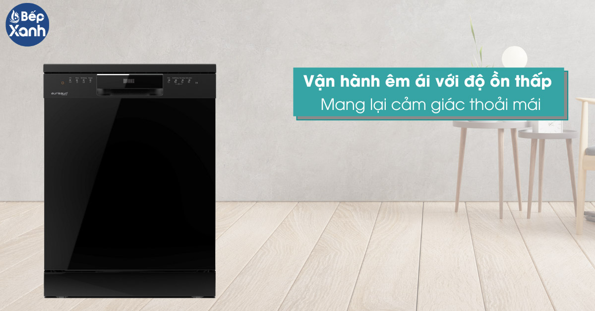 Máy rửa bát Eurosun SMS78EU12EB vận hành êm ái, độ ồn thấp