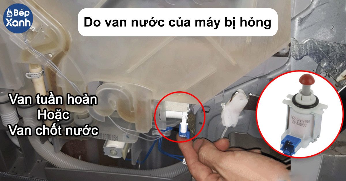 Máy rửa chén Bosch kêu to do van nước bị hỏng