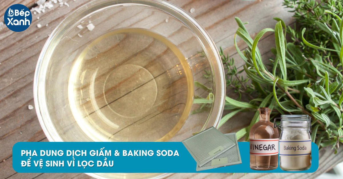 Giấm và baking soda là dung dịch lau chùi máy hút mùi hiệu quả