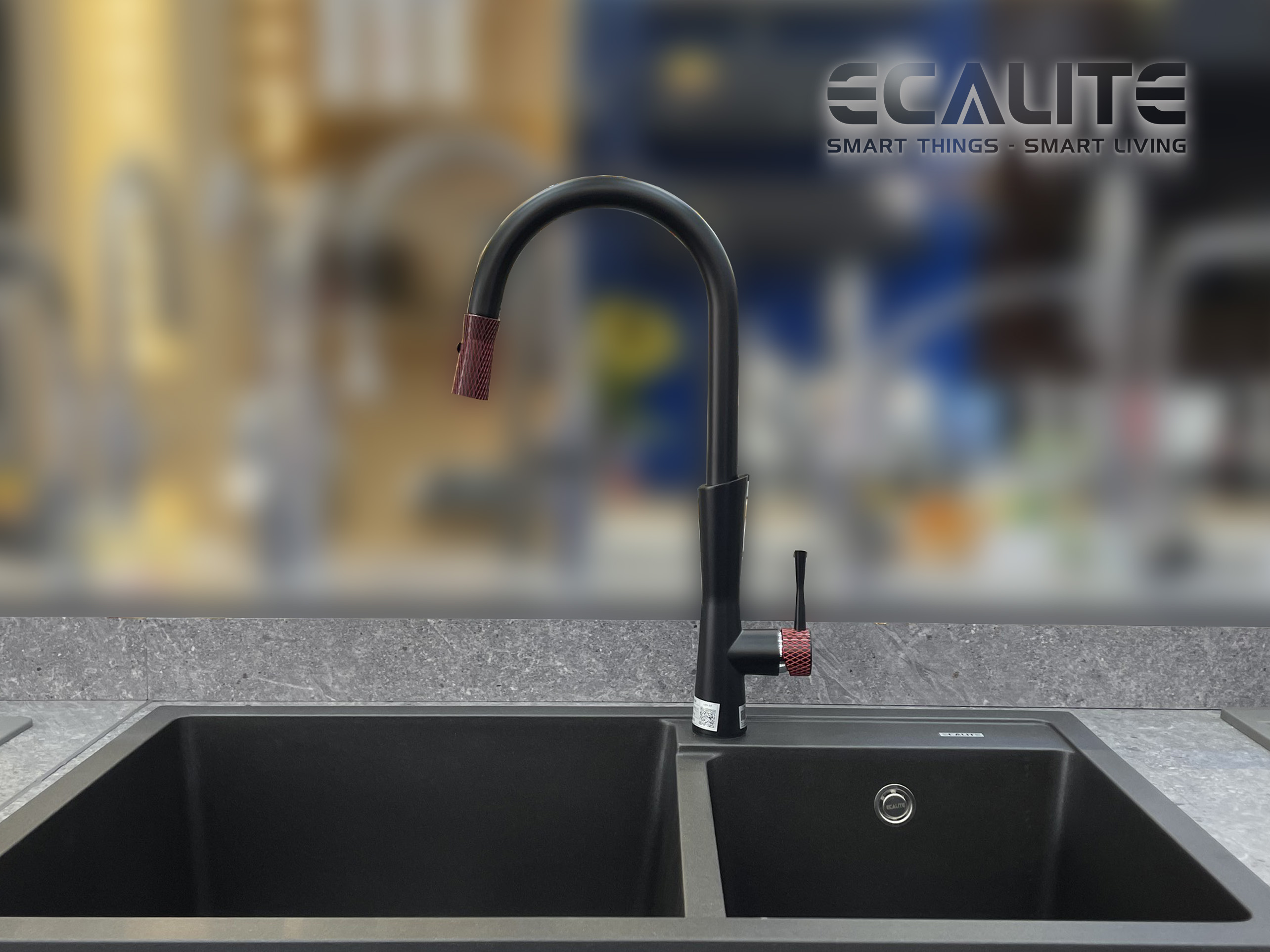 Vòi rửa chén nóng lạnh dây rút E-Signature Ecalite EF-N2023B giá vừa phải